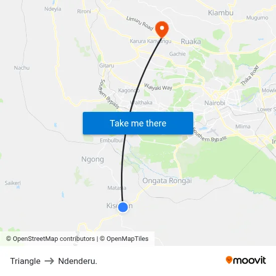 Triangle to Ndenderu. map