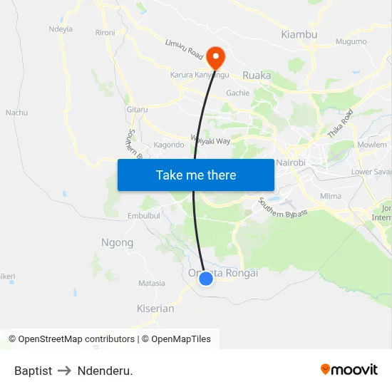 Baptist to Ndenderu. map