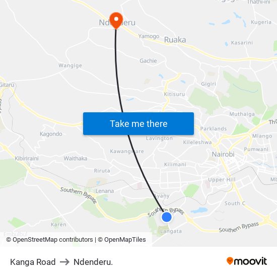 Kanga Road to Ndenderu. map