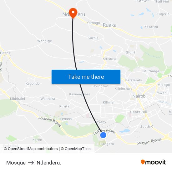 Mosque to Ndenderu. map