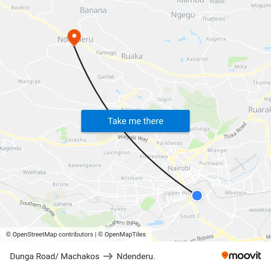 Dunga Road/ Machakos to Ndenderu. map