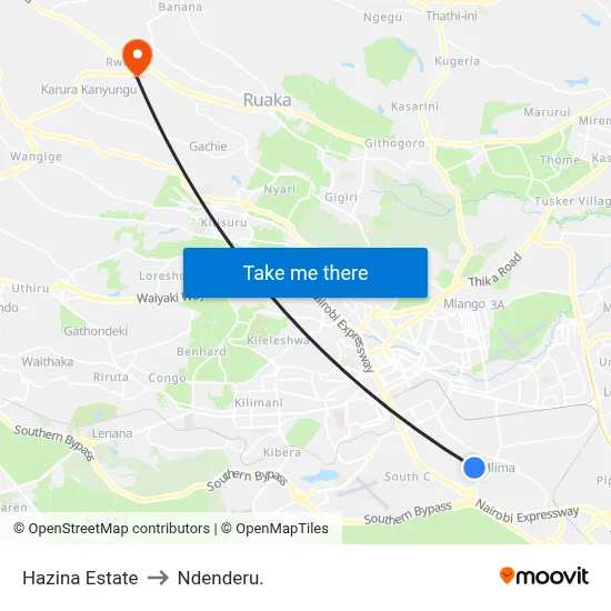 Hazina Estate to Ndenderu. map