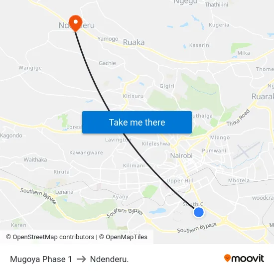 Mugoya Phase 1 to Ndenderu. map