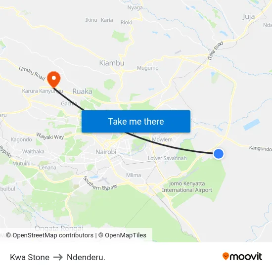 Kwa Stone to Ndenderu. map