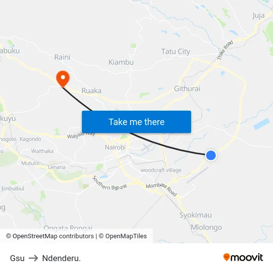 Gsu to Ndenderu. map