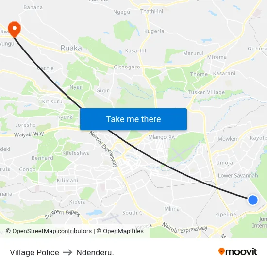Village Police to Ndenderu. map
