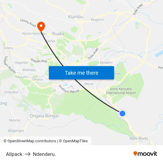 Allpack to Ndenderu. map