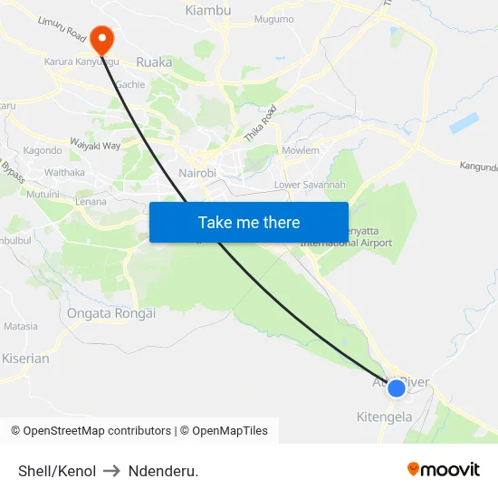 Shell/Kenol to Ndenderu. map