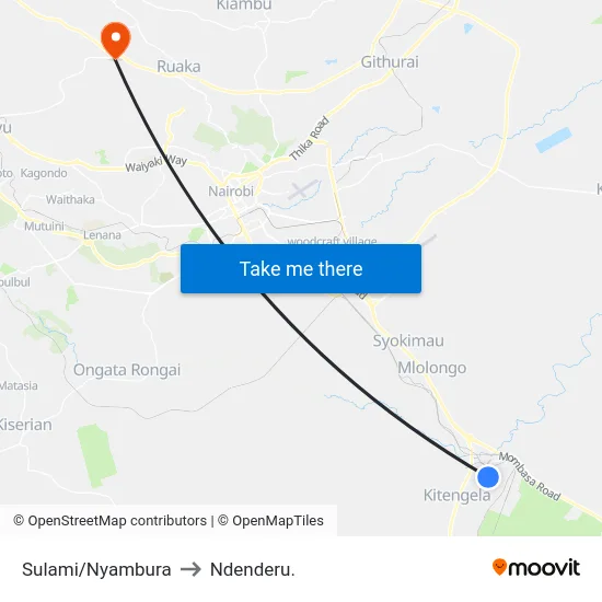 Sulami/Nyambura to Ndenderu. map