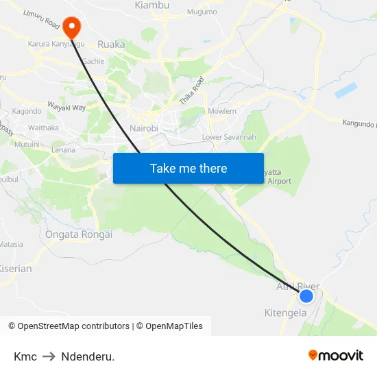 Kmc to Ndenderu. map