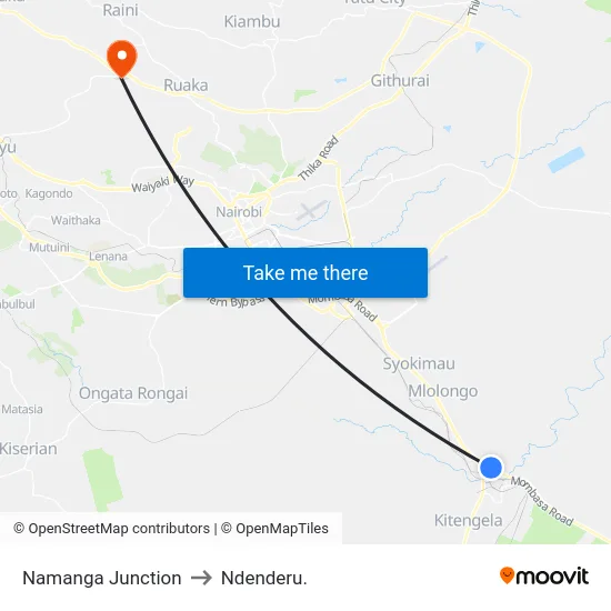Namanga Junction to Ndenderu. map
