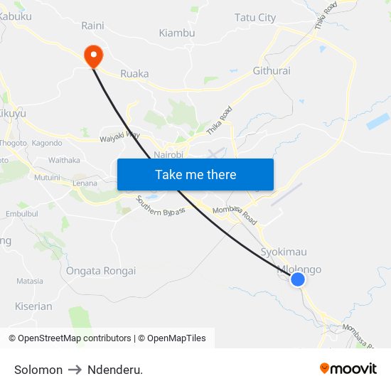 Solomon to Ndenderu. map