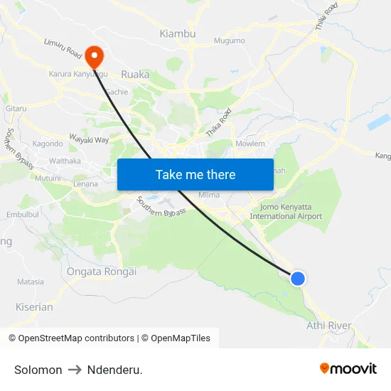 Solomon to Ndenderu. map