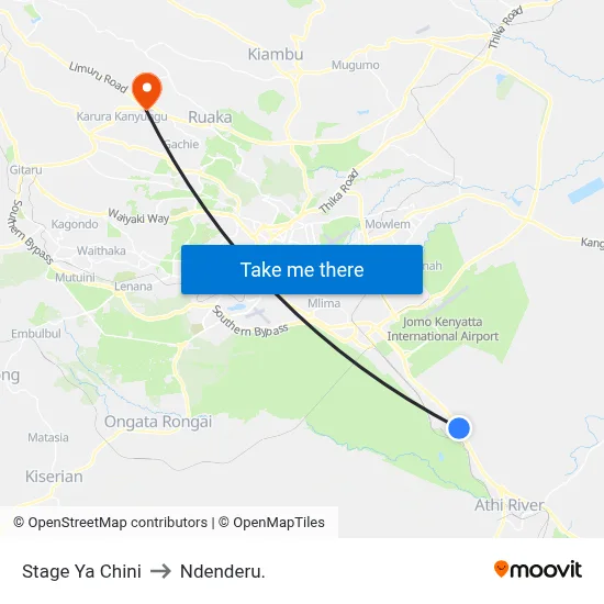 Stage  Ya Chini to Ndenderu. map