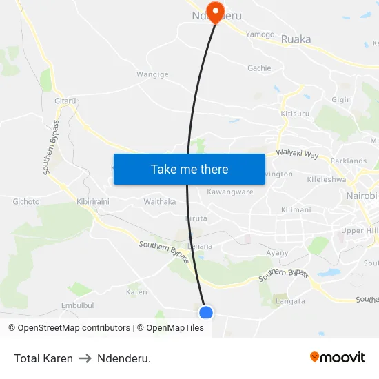 Total Karen to Ndenderu. map