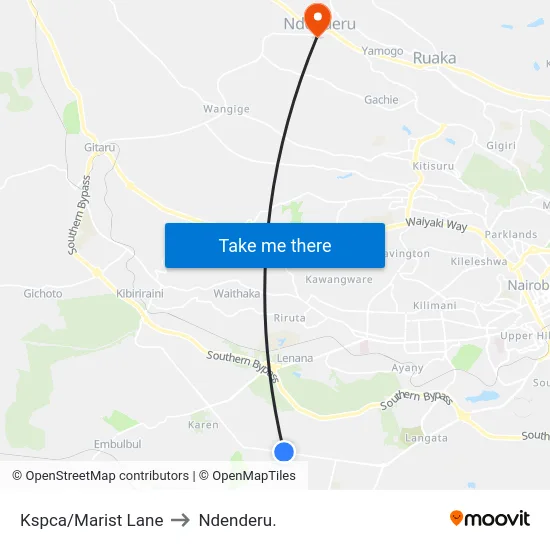Kspca/Marist Lane to Ndenderu. map