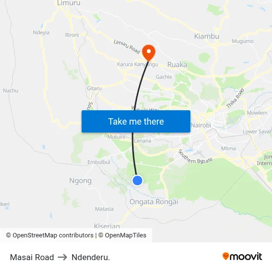 Masai Road to Ndenderu. map