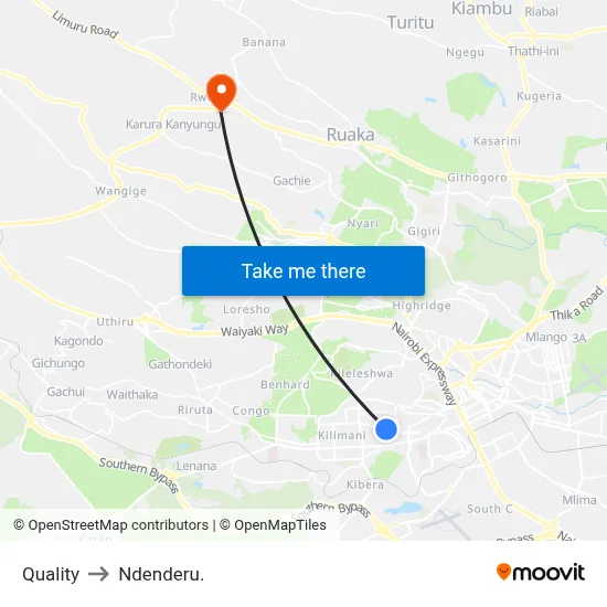 Quality to Ndenderu. map