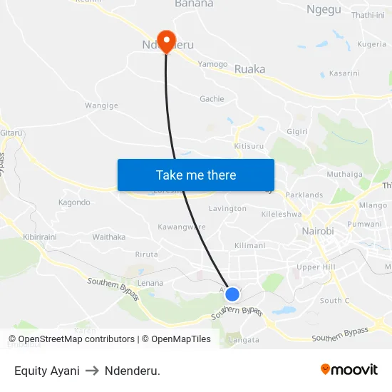 Equity Ayani to Ndenderu. map
