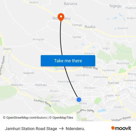 Jamhuri Station Road Stage to Ndenderu. map