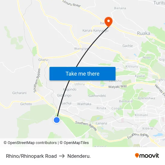 Rhino/Rhinopark Road to Ndenderu. map