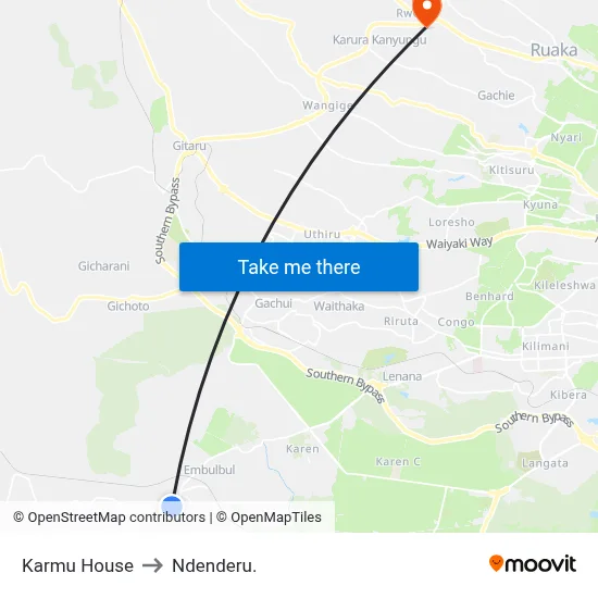Karmu House to Ndenderu. map