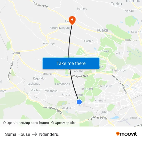 Suma House to Ndenderu. map
