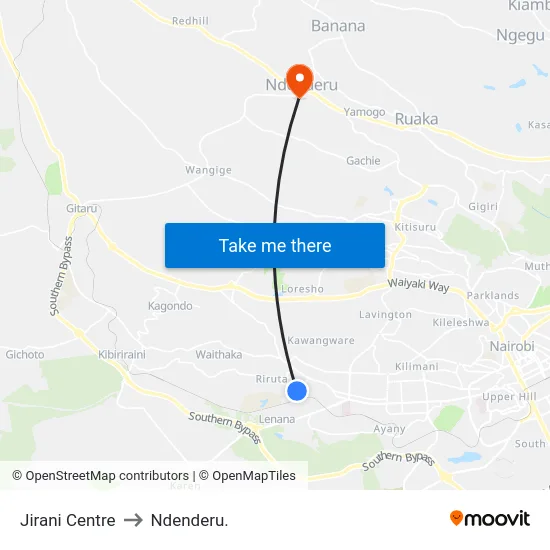 Jirani Centre to Ndenderu. map