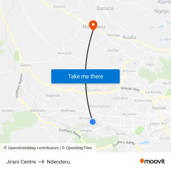 Jirani Centre to Ndenderu. map