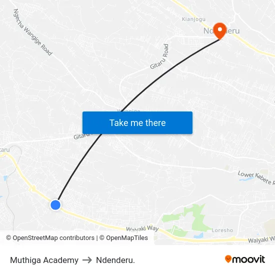 Muthiga Academy to Ndenderu. map