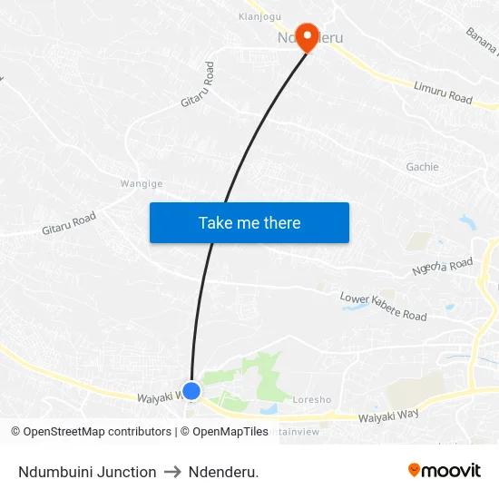 Ndumbuini Junction to Ndenderu. map