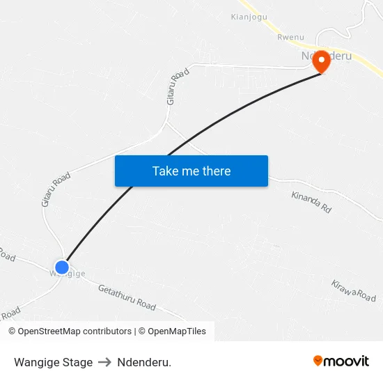 Wangige Stage to Ndenderu. map