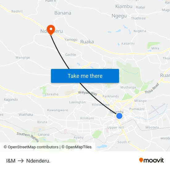 I&M to Ndenderu. map