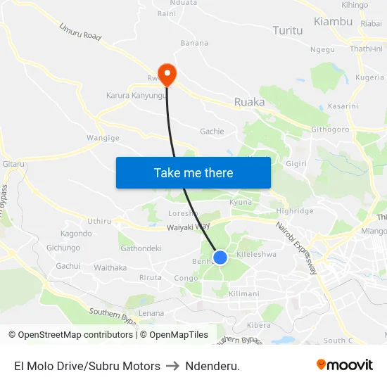 El Molo Drive/Subru Motors to Ndenderu. map