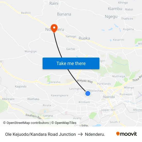 Ole Kejuodo/Kandara Road Junction to Ndenderu. map