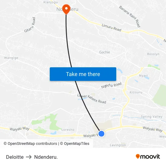 Deloitte to Ndenderu. map