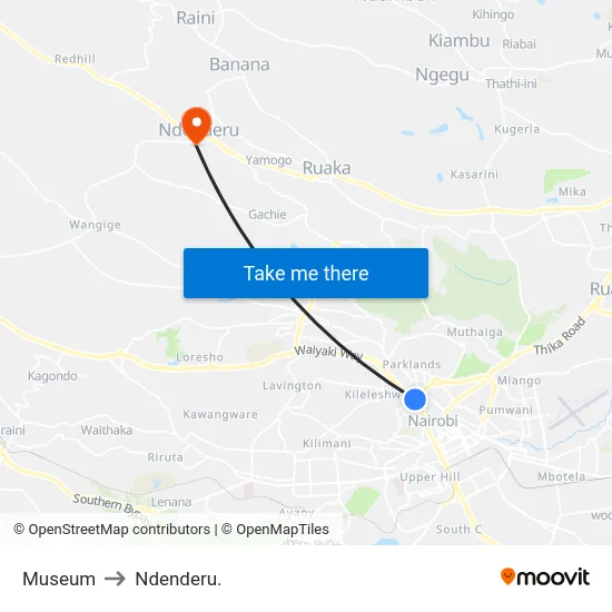 Museum to Ndenderu. map