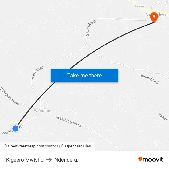 Kigeero-Mwisho to Ndenderu. map