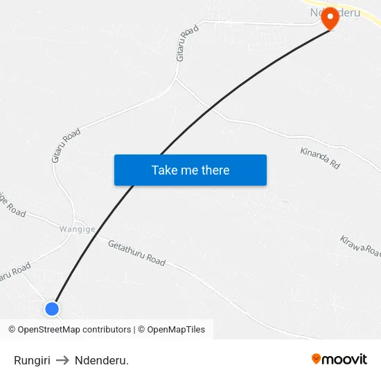 Rungiri to Ndenderu. map