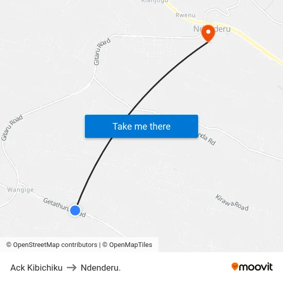 Ack Kibichiku to Ndenderu. map