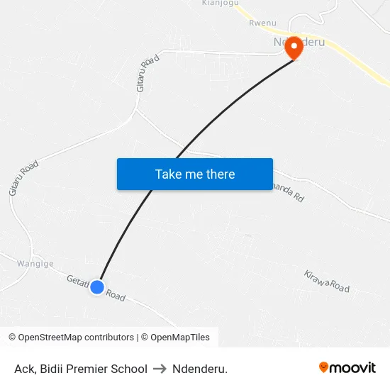 Ack, Bidii Premier School to Ndenderu. map