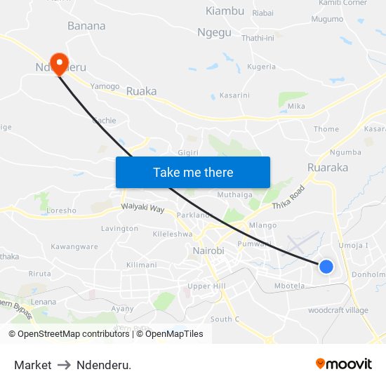 Market to Ndenderu. map