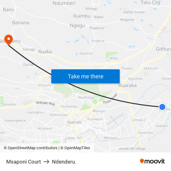Msaponi Court to Ndenderu. map