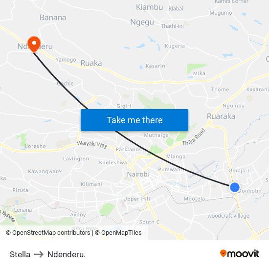 Stella to Ndenderu. map