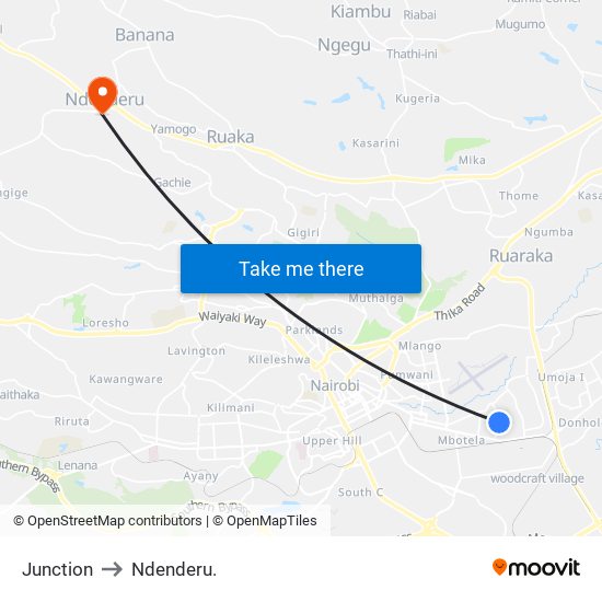 Junction to Ndenderu. map