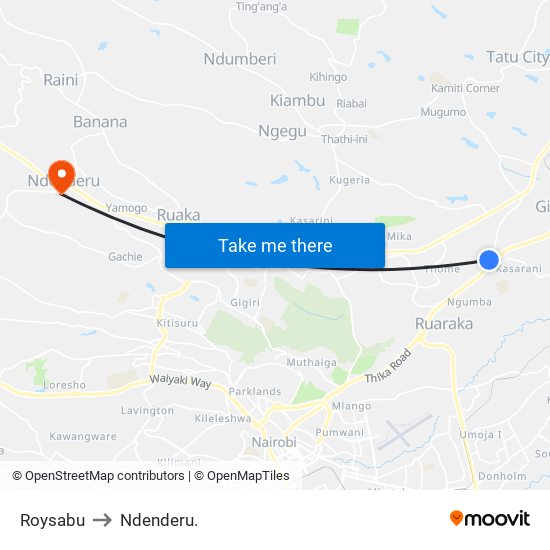 Roysabu to Ndenderu. map