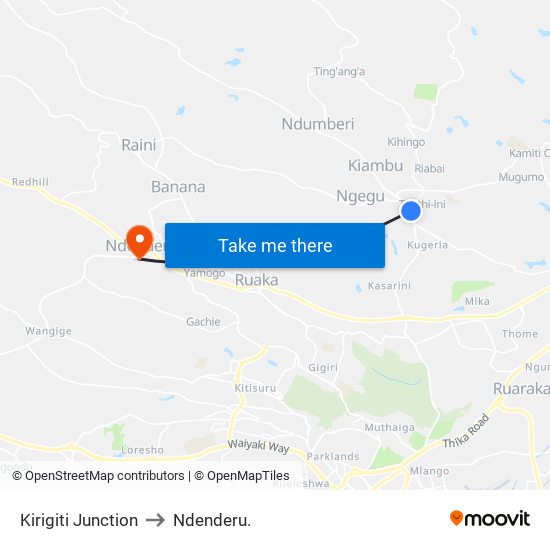 Kirigiti Junction to Ndenderu. map