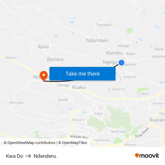 Kwa Do to Ndenderu. map