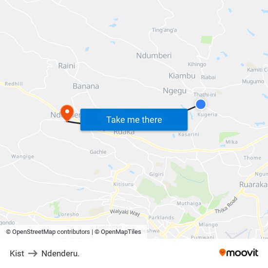 Kist to Ndenderu. map