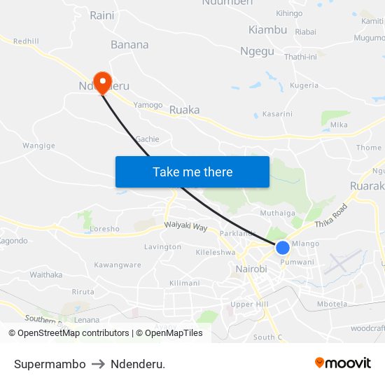 Supermambo to Ndenderu. map